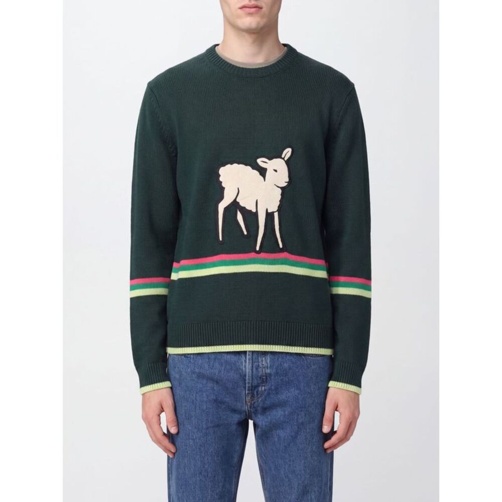 Jw Anderson Men Striped Cotton Crew-Neck Jumper Jw Anderson With Print